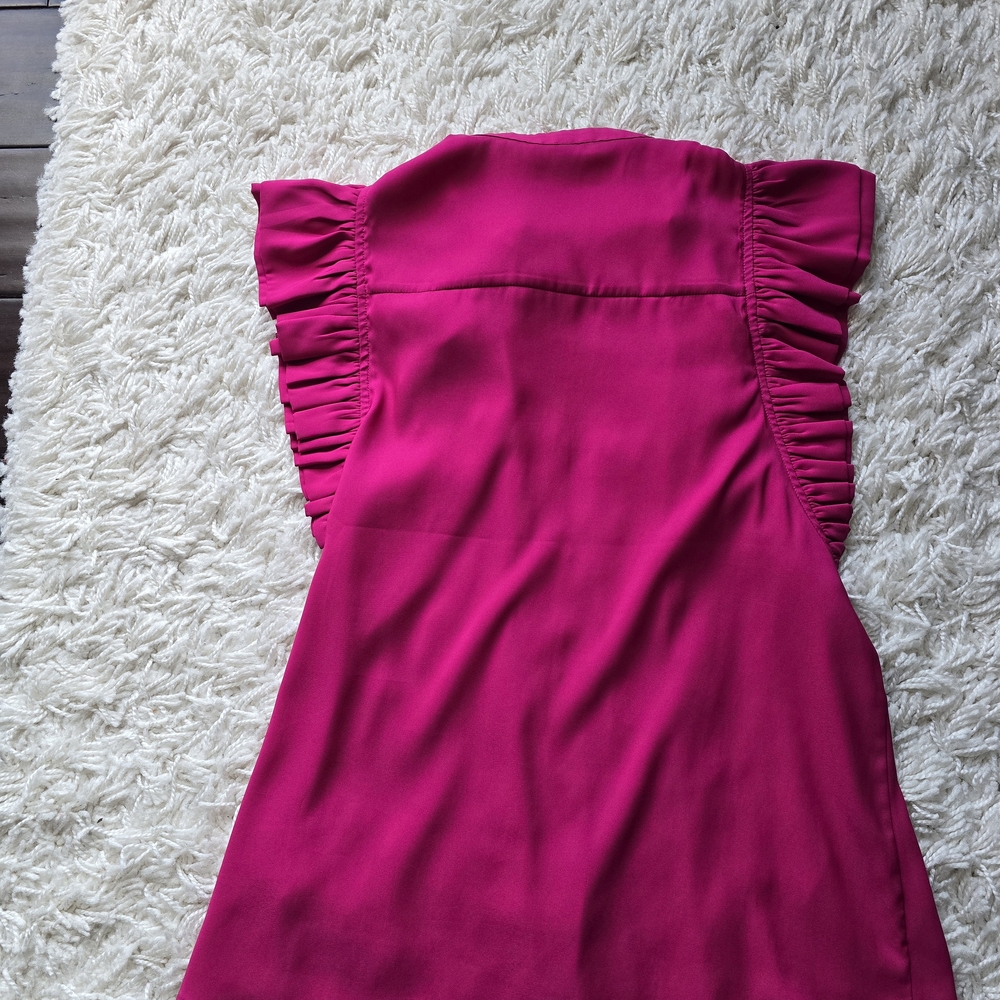 Express Fuchsia Ruffled Blouse - Picture 3 of 3